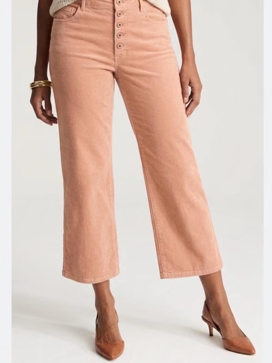J. Jill Denim - J Jill size 12p High-Rise Button-Fly Wide Crop Jeans Peach